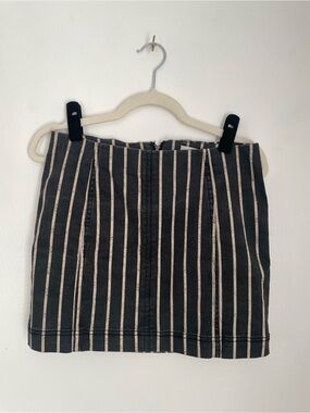 Jolt black mini skirt with cream stripes size 7